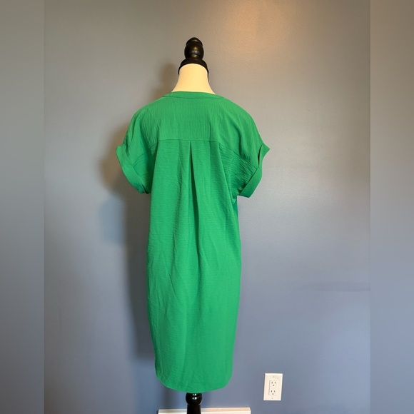 Reitmans Green Tunic Dress with Mandarin Collar and Cap Sleeves size XS - Picture 12 of 14